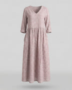 Damen Boho Maxikleid Sommer Leinenoptik