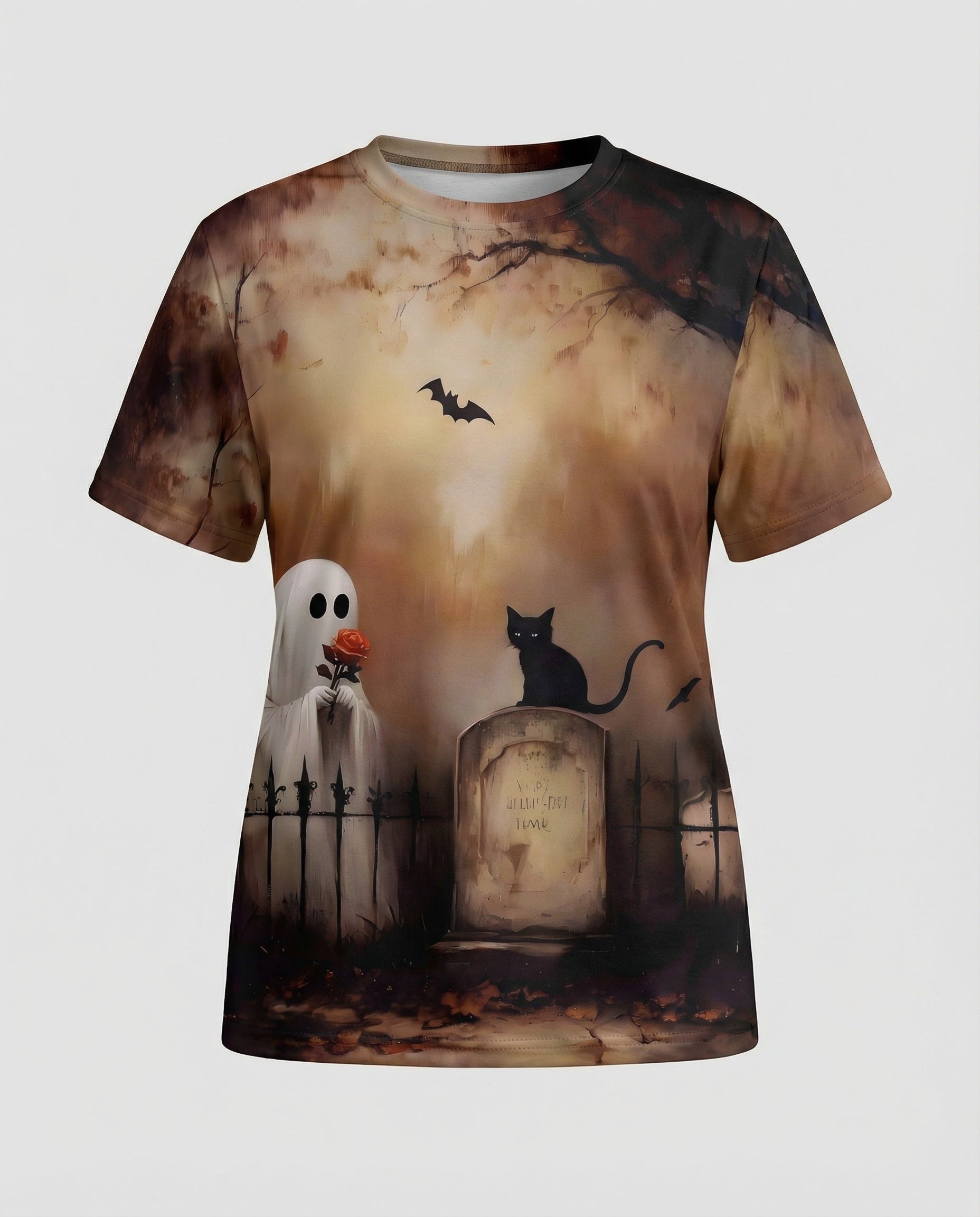 Kurzarmshirt Totenkopf Print Damen