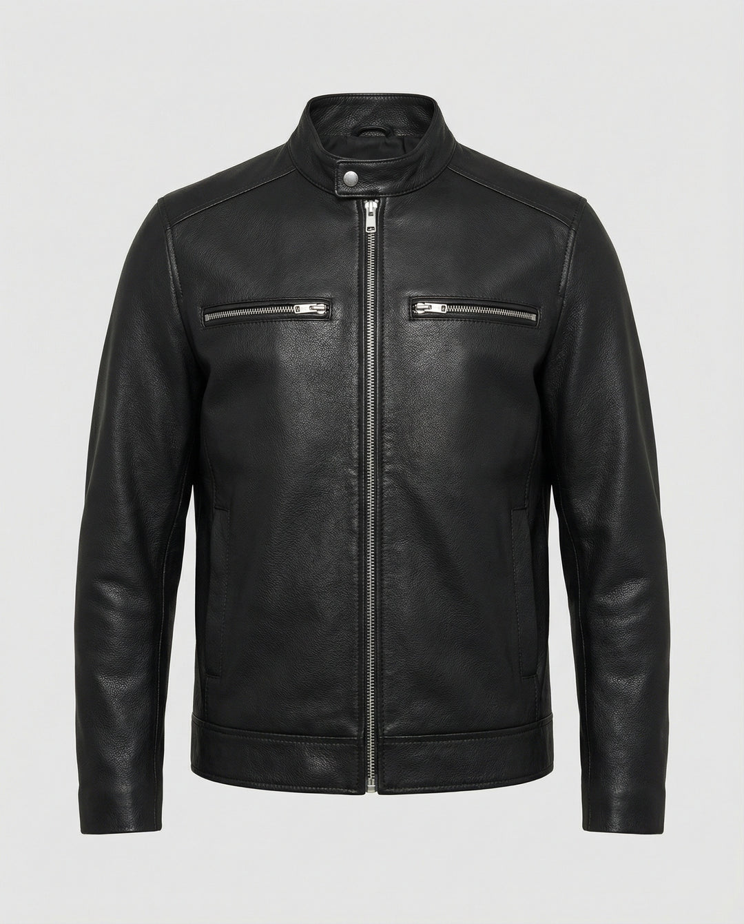 Herren Elegante Kunstlederjacke mit Steppdetails