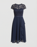 Durchsichtiges kurzärmeliges elegantes Kleid