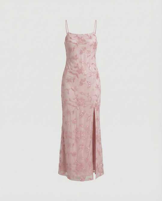 Damen Abendkleid elegant Spaghettiträger