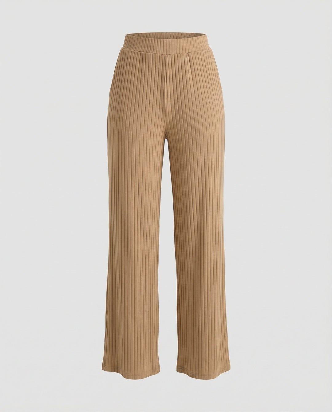 Damen elegante weit geschnittene Sommerhose mit feiner Rippstruktur R&B
