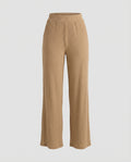 Damen elegante weit geschnittene Sommerhose mit feiner Rippstruktur R&B