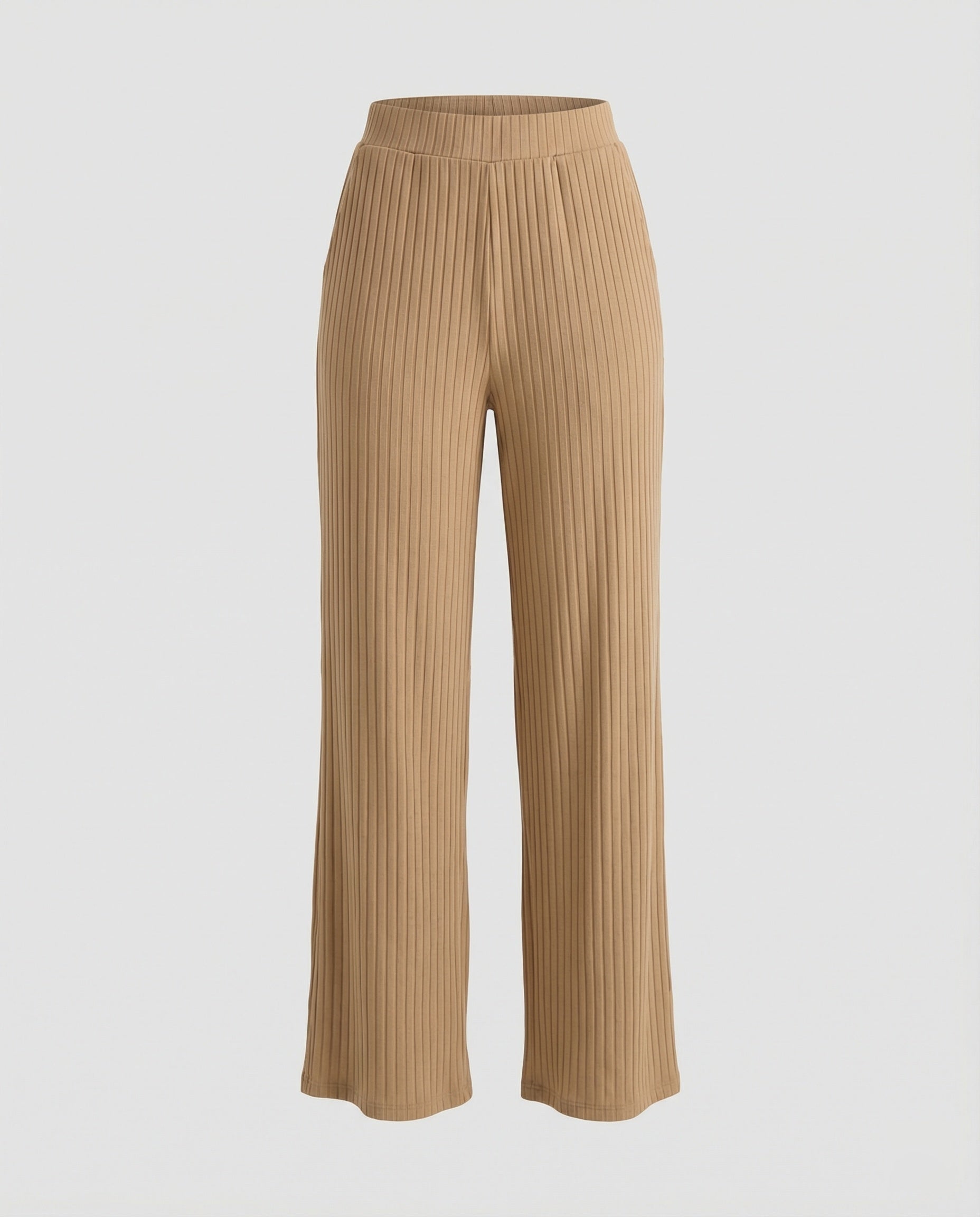 Damen elegante weit geschnittene Sommerhose mit feiner Rippstruktur R&B