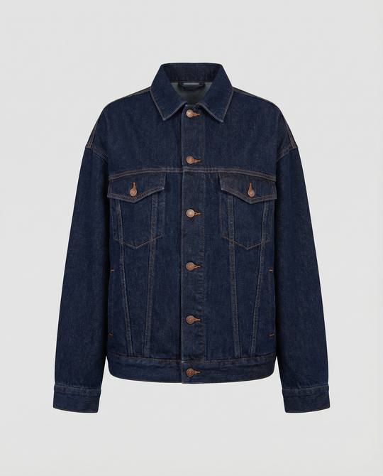 Übergangsjacke Damen Denim mit weitem Schnitt und Taschen