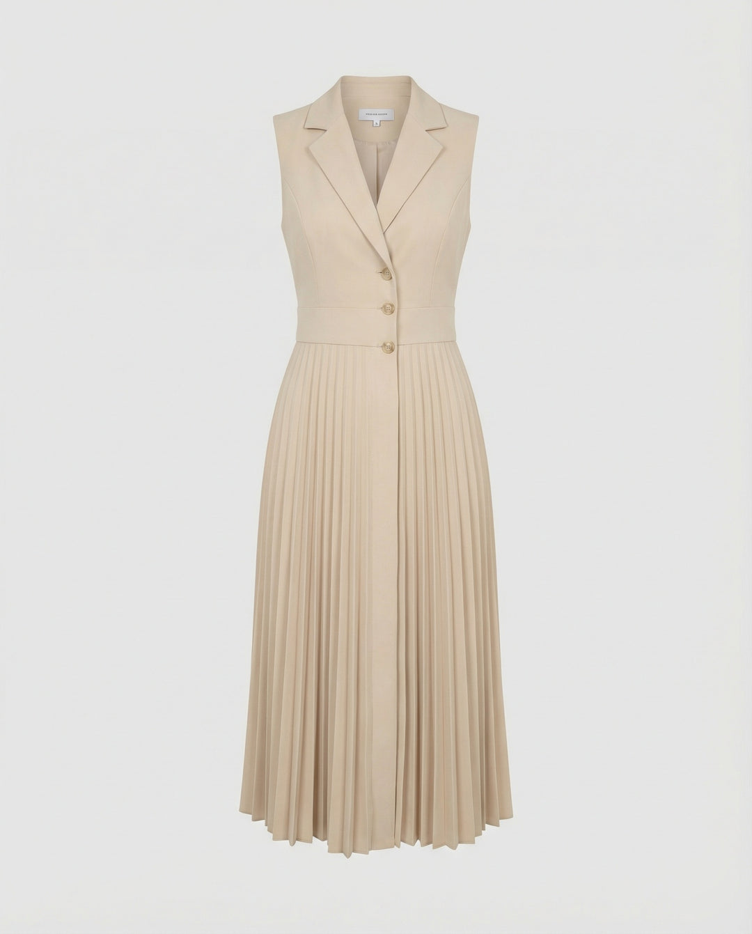 Damen Midikleid ärmellos mit Plisseerock