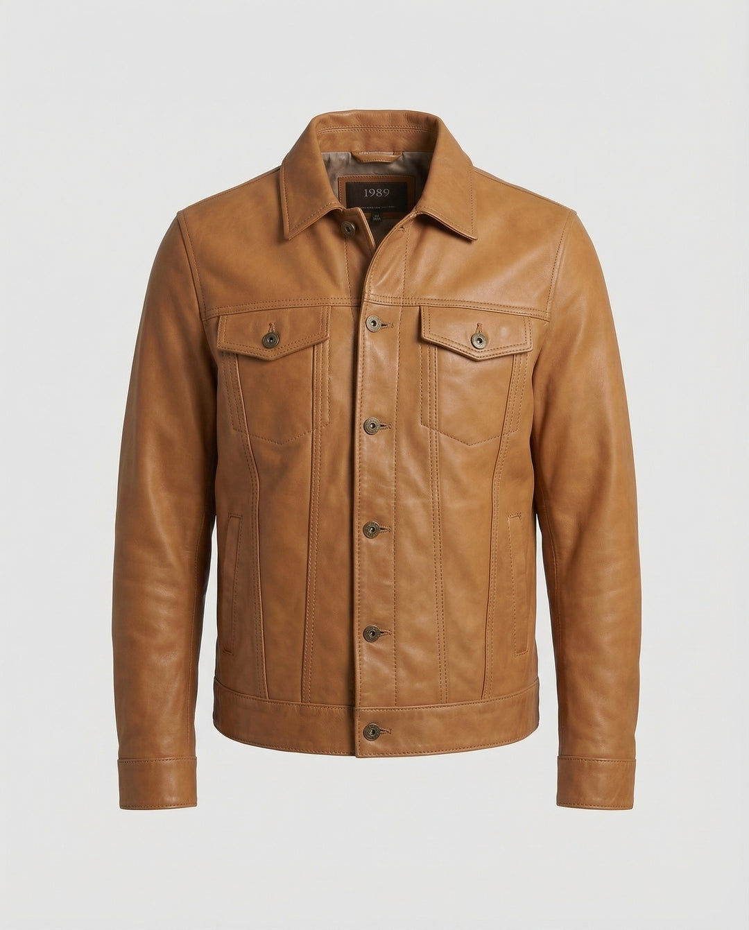 Herren Kunstleder Thermojacke