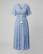 Damen Maxikleid mit floralen Akzenten