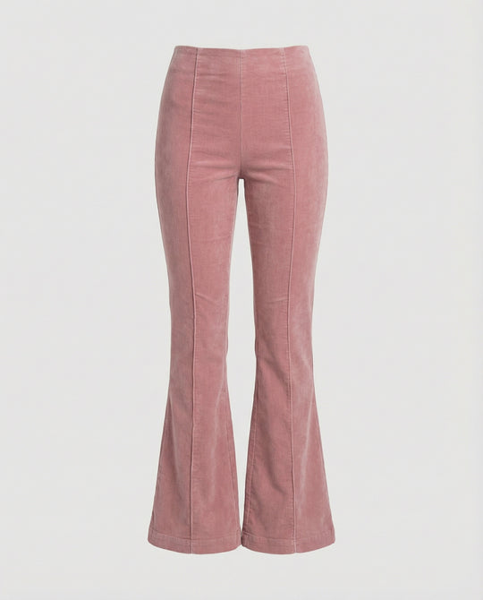 Damen Flared Cord-Hose mit hohem Bund und weichem Material R&B