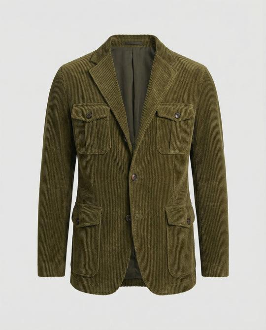 Herren Cordjacke mit multifunktionalen Taschen und modernem Schnitt
