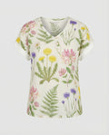 V-Ausschnitt Bluse Leinenoptik Damen
