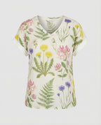 V-Ausschnitt Bluse Leinenoptik Damen
