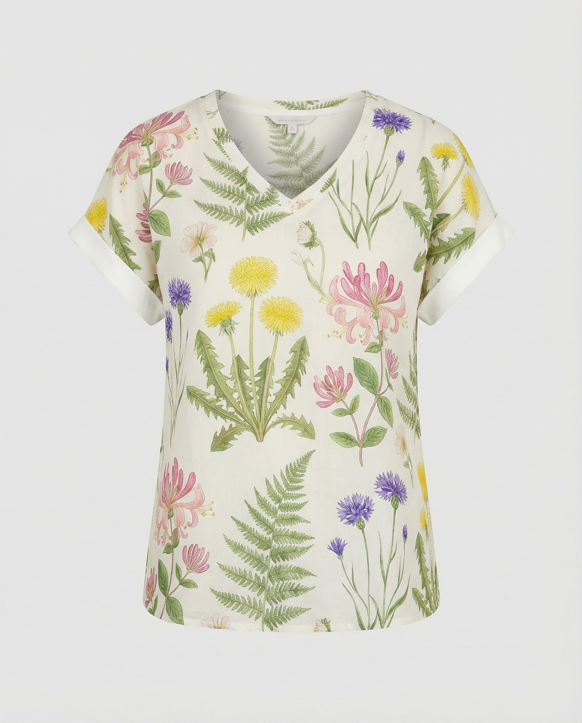 V-Ausschnitt Bluse Leinenoptik Damen