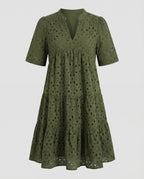 Freizeitkleid Damen mit Lochmuster