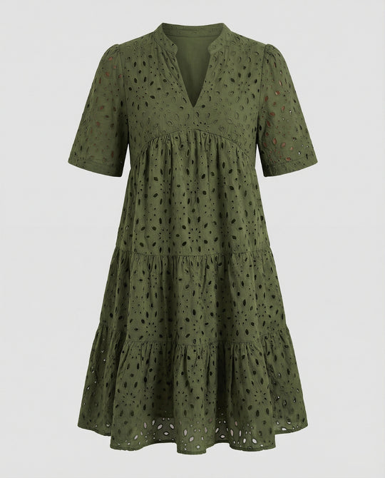 Freizeitkleid Damen mit Lochmuster
