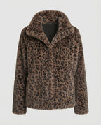 R&B | Mantel - Kunstpelz - Oversized Fit - Reverskragen - Leopardenprint