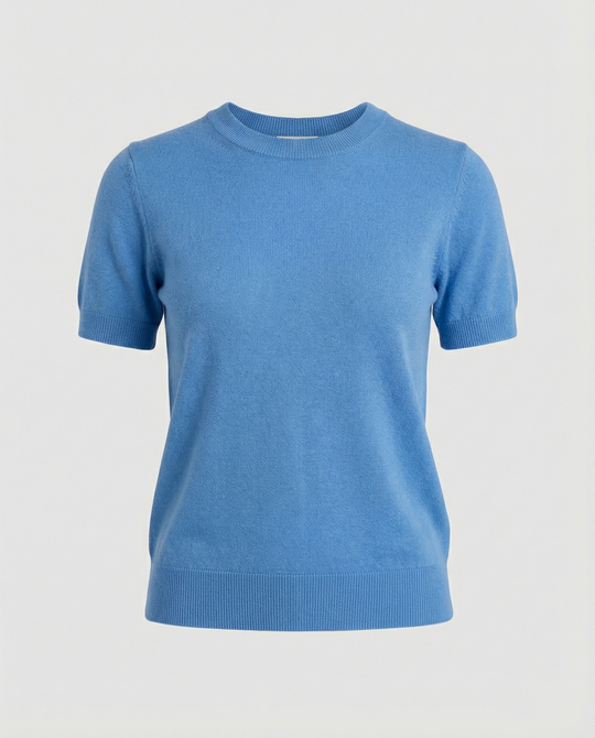 Damen Feinstrickpullover mit Kurzarmiger Silhouette und Weich Fließendem Material R&B