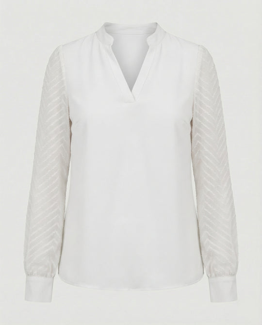 Elegante Chiffon-Bluse mit V-Ausschnitt