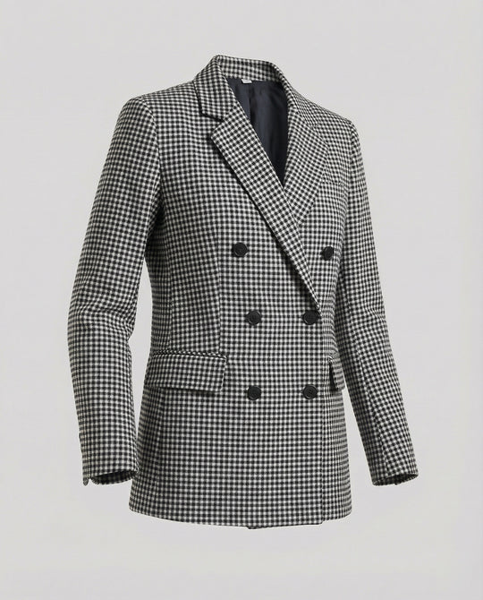 R&B | Kariertes Doppelbreasted Blazer