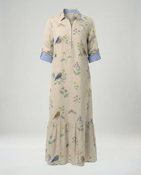Damen Hemdblusenkleid mit Volant