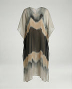 Damen Kaftan Kleid Chiffon V-Ausschnitt