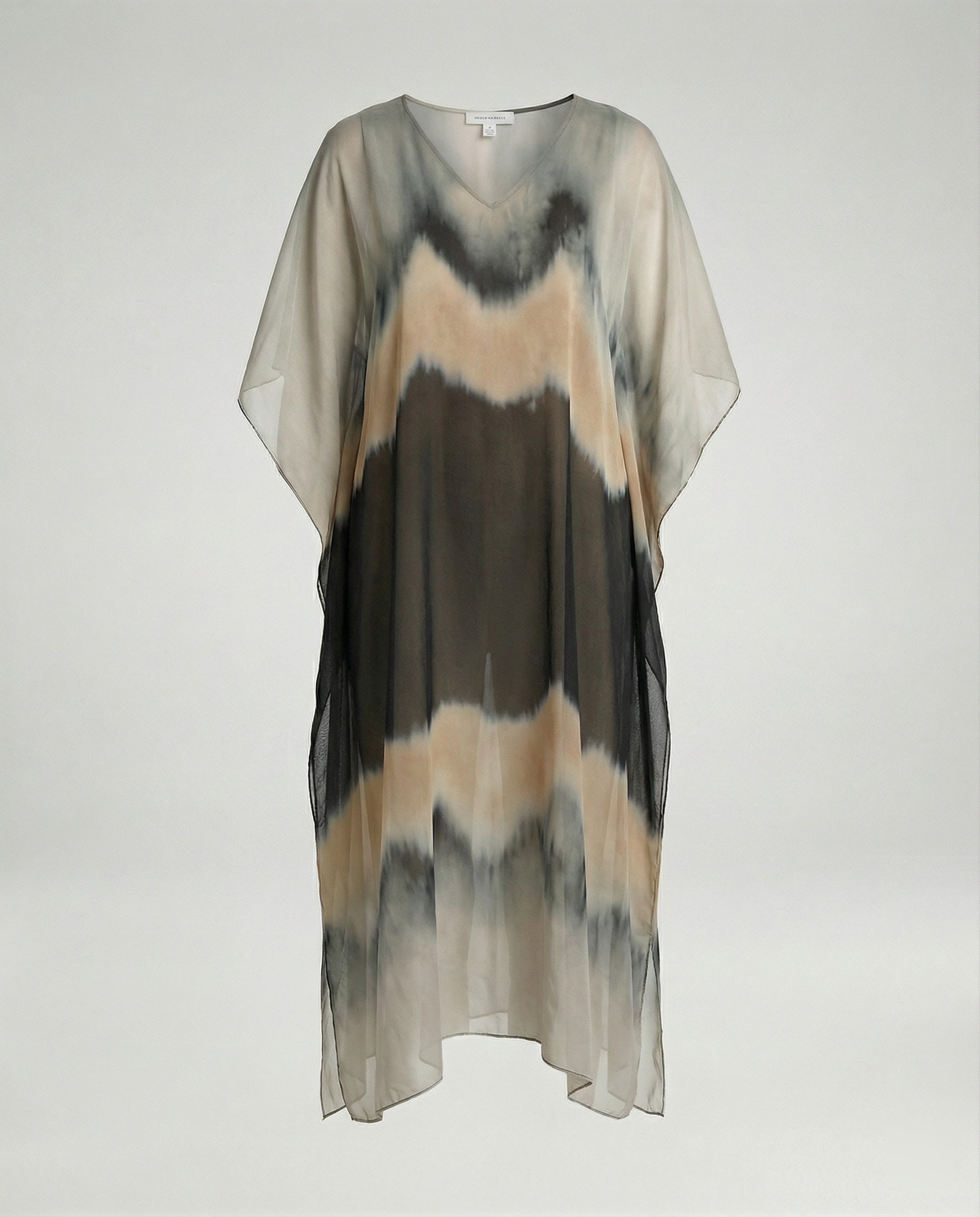 Damen Kaftan Kleid Chiffon V-Ausschnitt