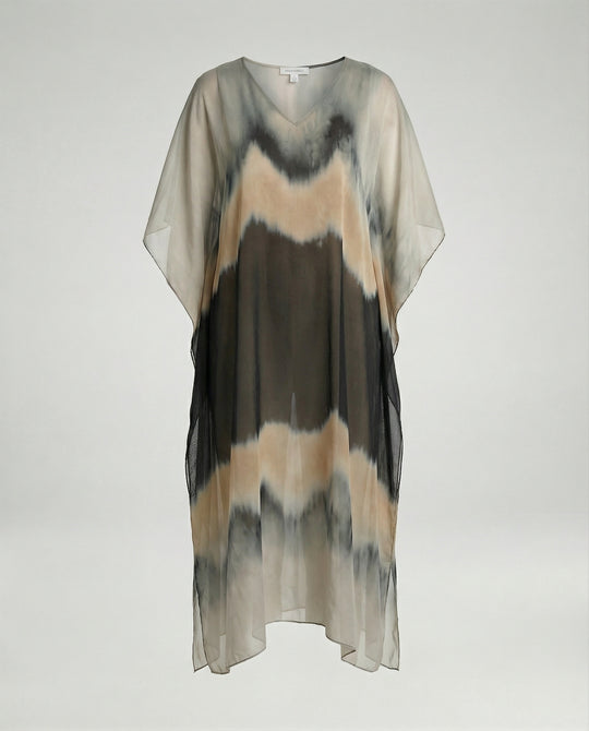 Damen Kaftan Kleid Chiffon V-Ausschnitt