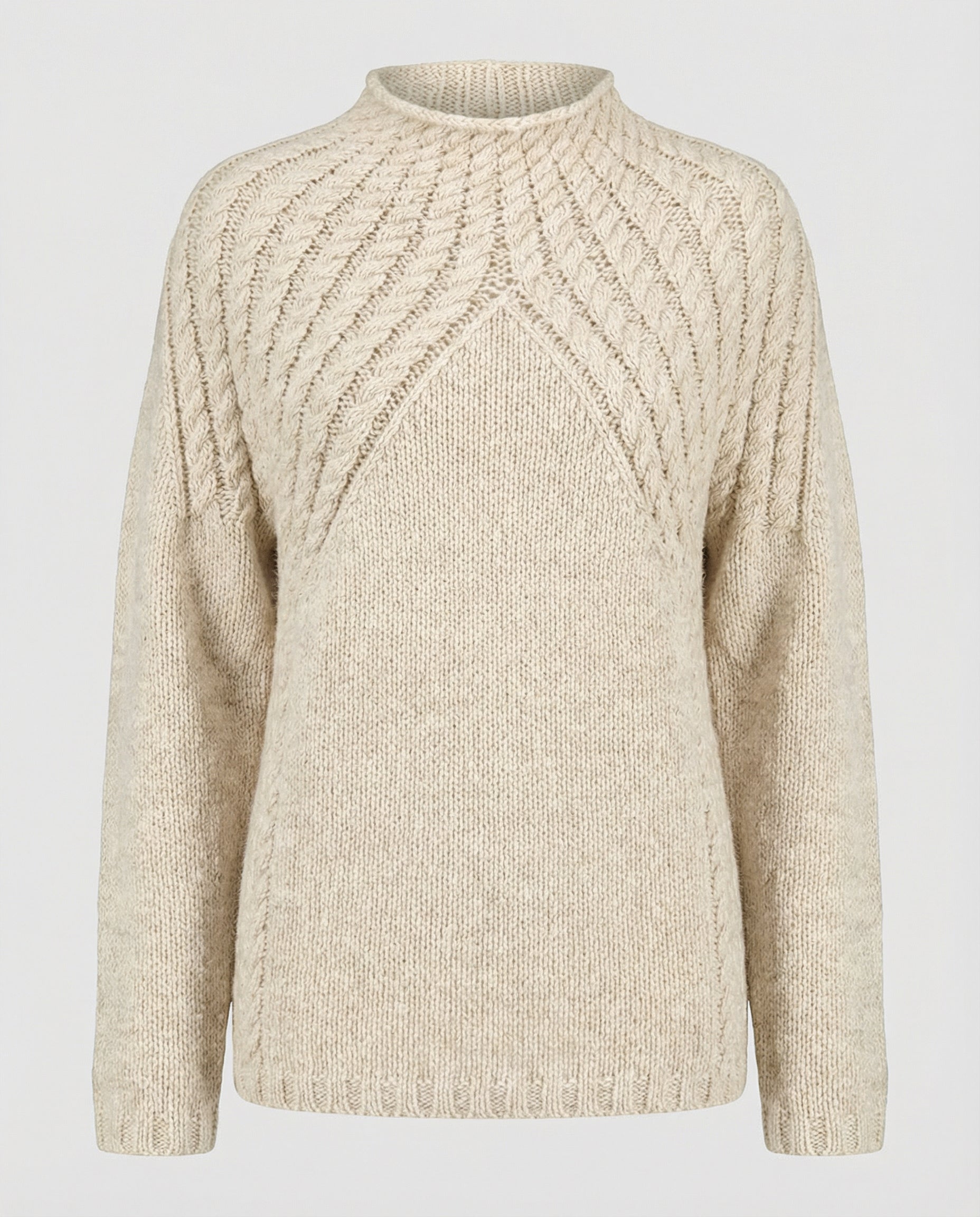Damen Wolle Rippstrickpullover mit Hoher Kragen & Lässiger Stil | R&B