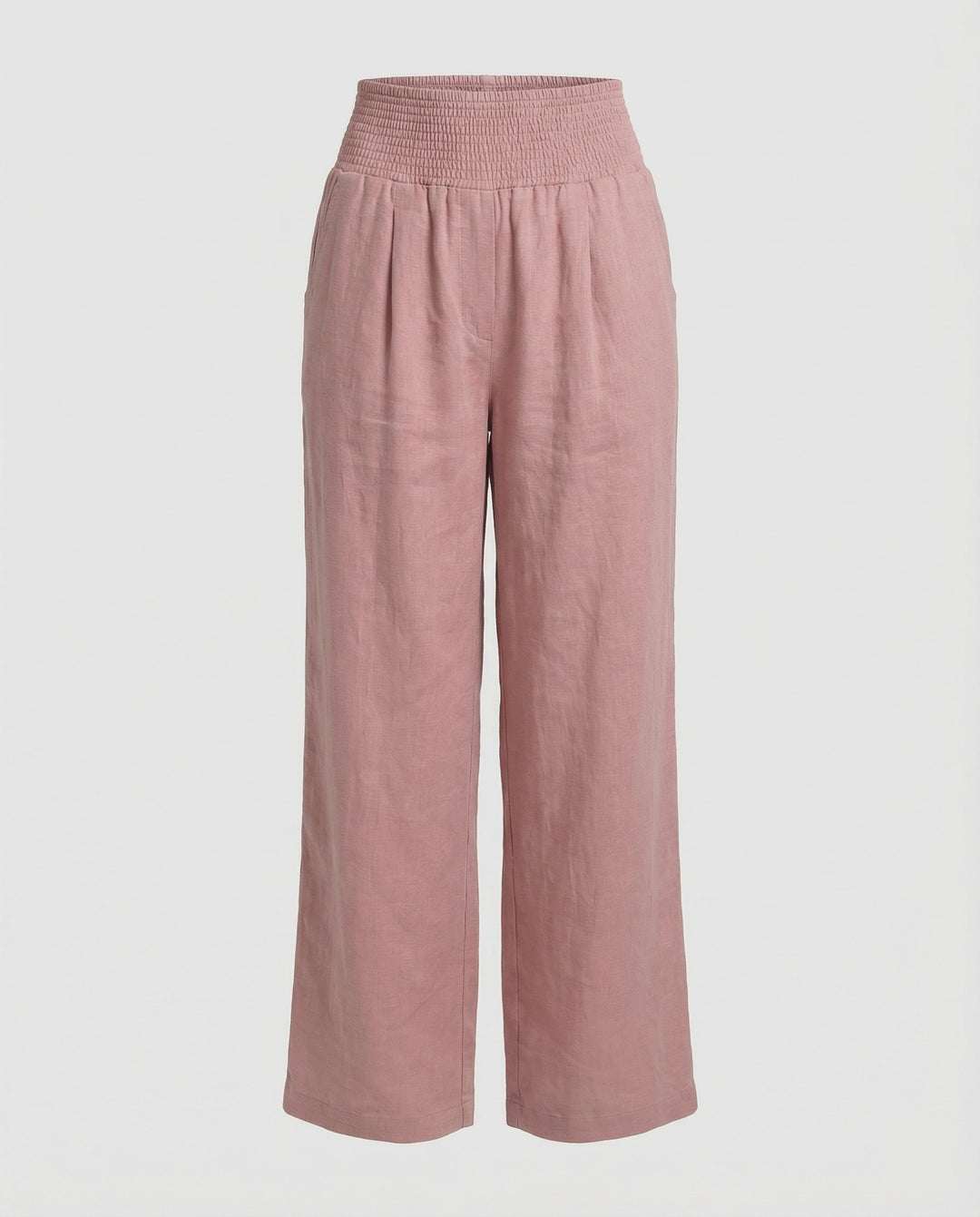 Damen Luftige Leinenhose mit elastischem Bund und Weitschnitt R&B