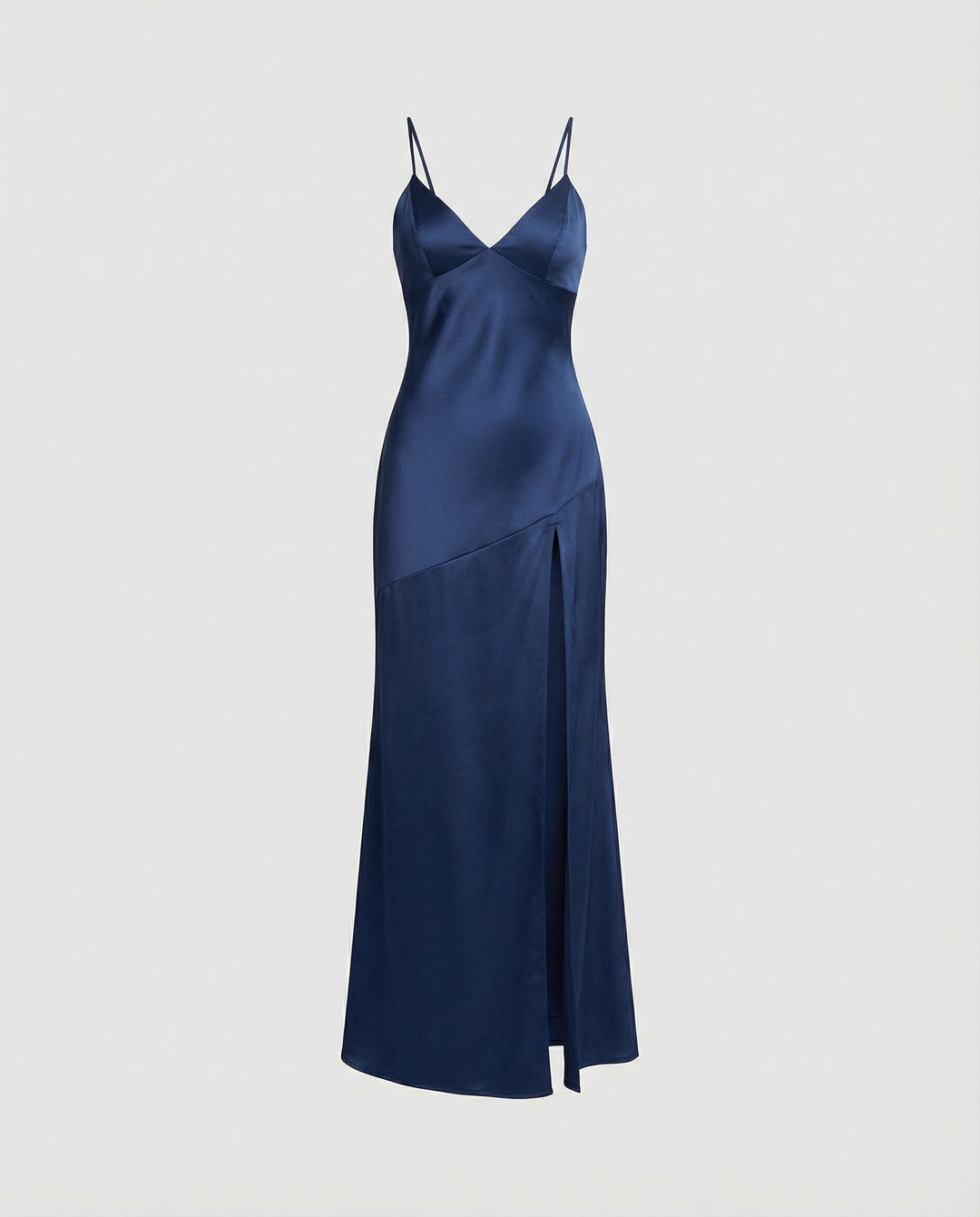 Damen Abendkleid Satin mit Schlitz