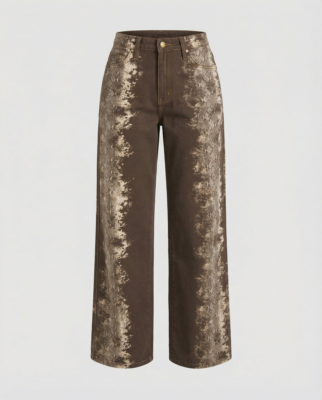 Damen Jeans weit High Waist Print