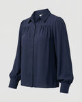 Damen Elegante Bluse mit Puffärmeln und Knopfdetails R&B
