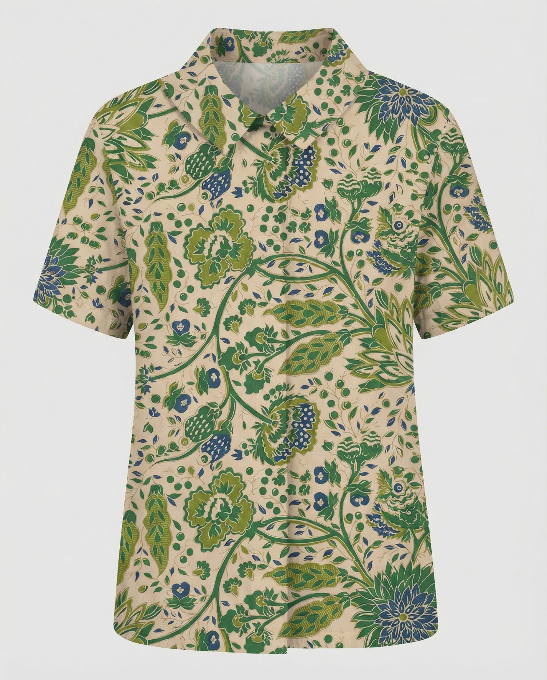 Damen Bluse Leinen Peter Pan Kragen