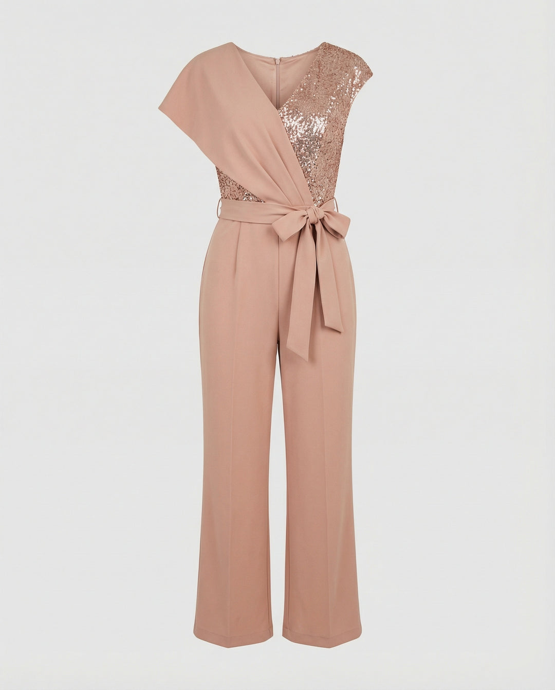 Damen Luxuriöser Overall mit Schleifengürtel & Funkelnden Details | R&B