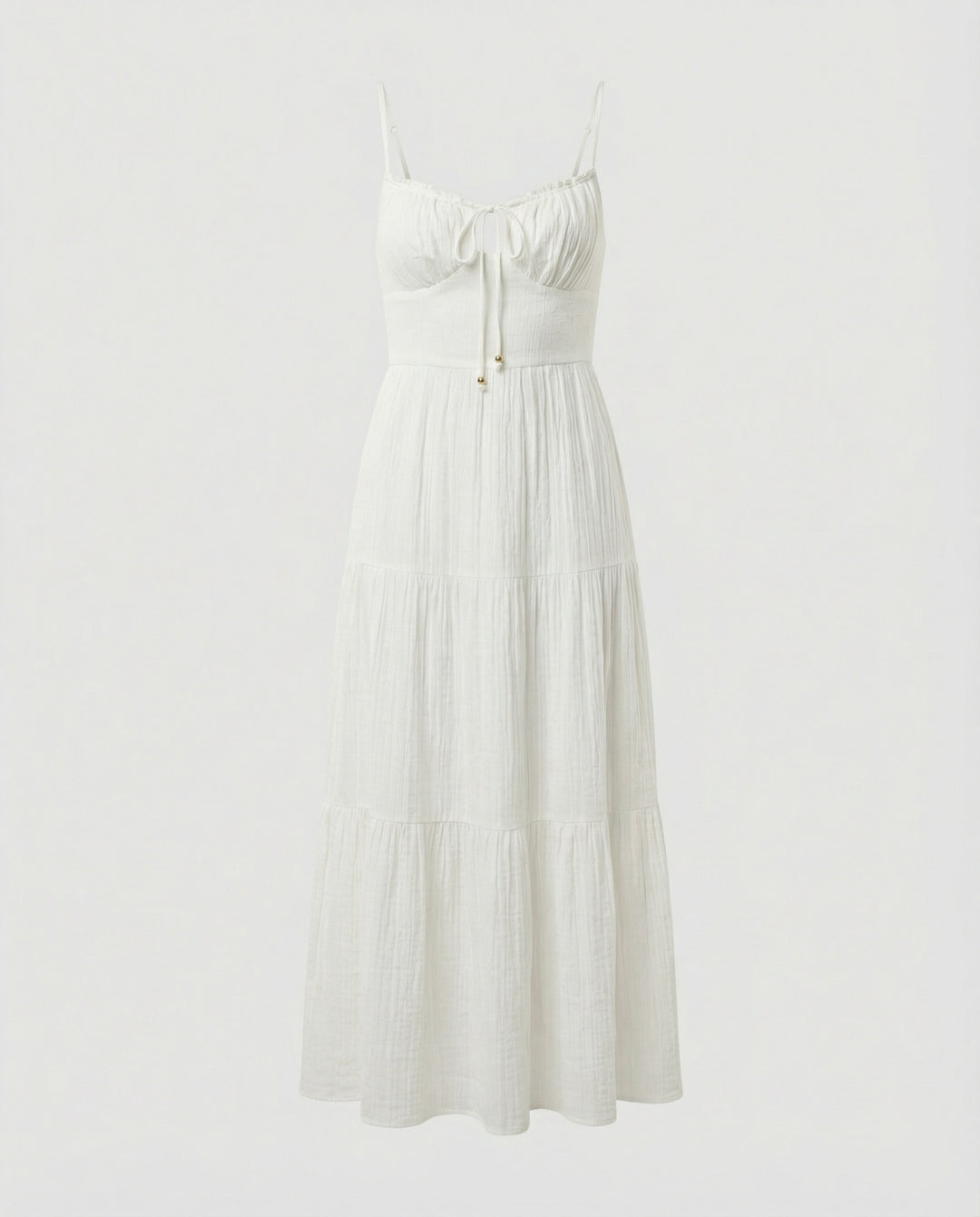Damen Maxikleid mit verstellbaren Rüschen