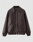 Damen Metallic Kunstlederjacke