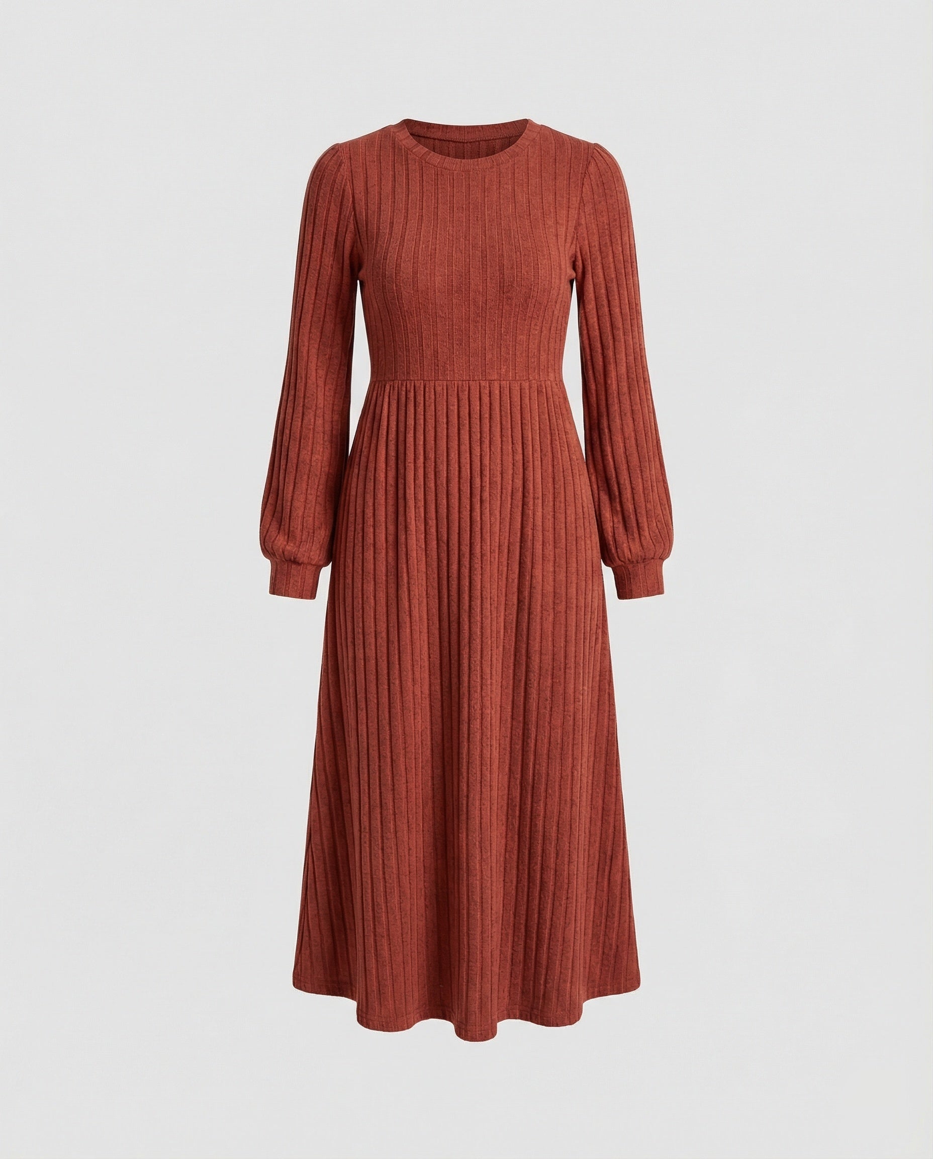 Damen Maxikleid Strick mit Gürtel
