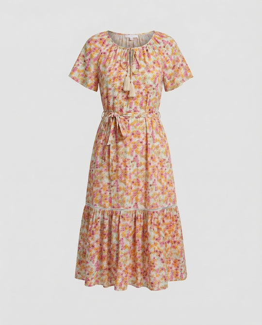 Damen Midi-Kleid mit floralem Design