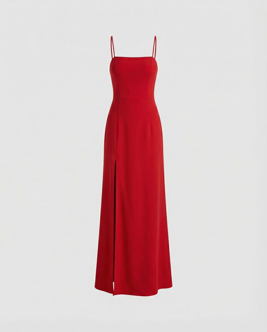 Damen Elegantes Abendkleid mit schwingendem Rock und tiefem Schlitz R&B