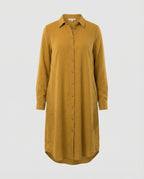 Damen Tunika Kleid lang mit Knopfleiste