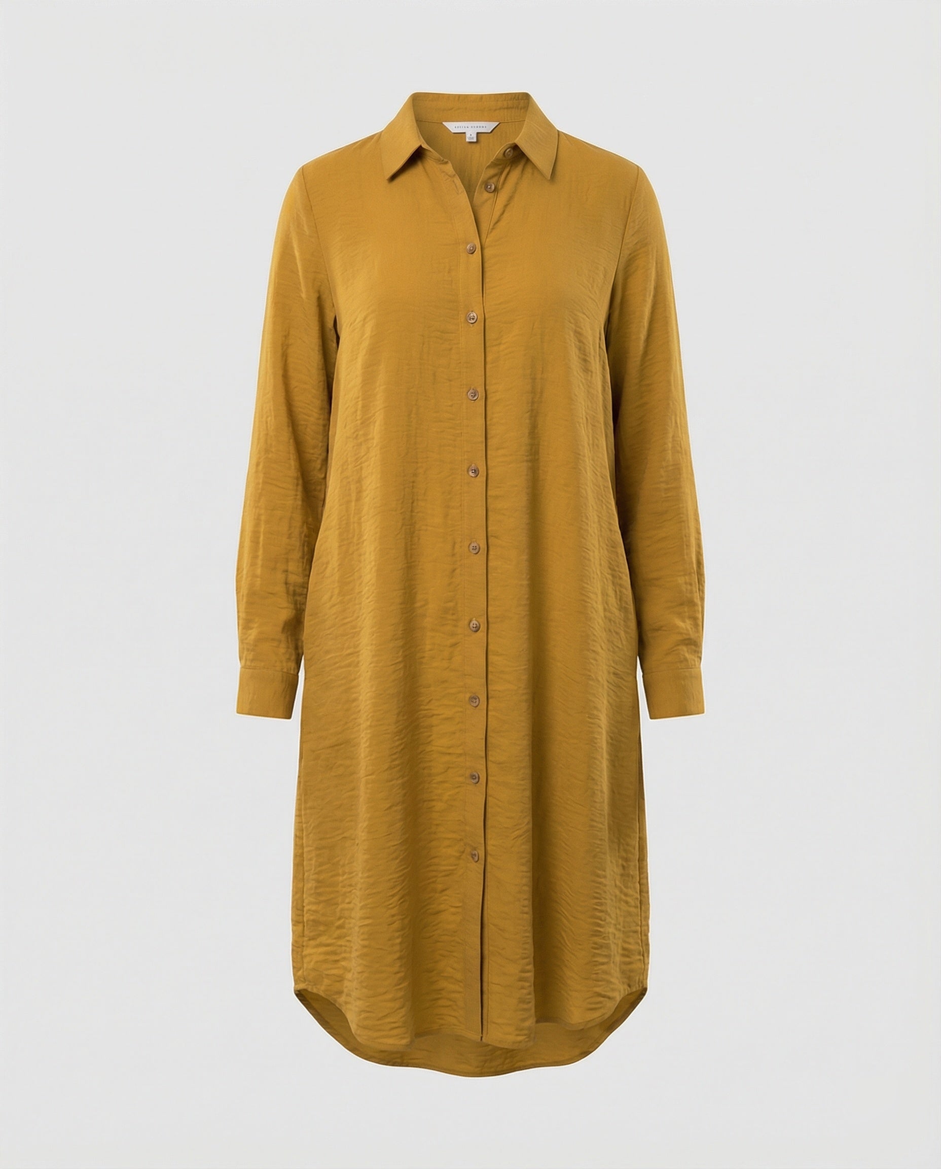 Damen Tunika Kleid lang mit Knopfleiste
