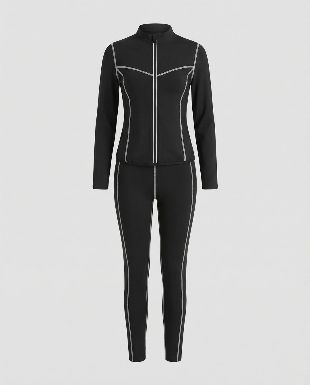 Damen Sportset Stretch mit Zip Jacke und Leggings