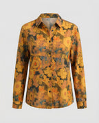 Leichte Hemdbluse Damen Aquarell Blumen