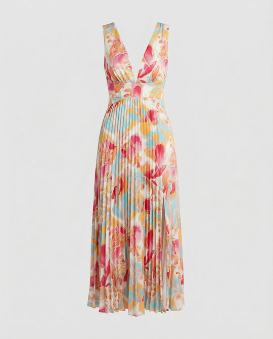 Plissiertes Maxikleid Mit Cut Outs Damen