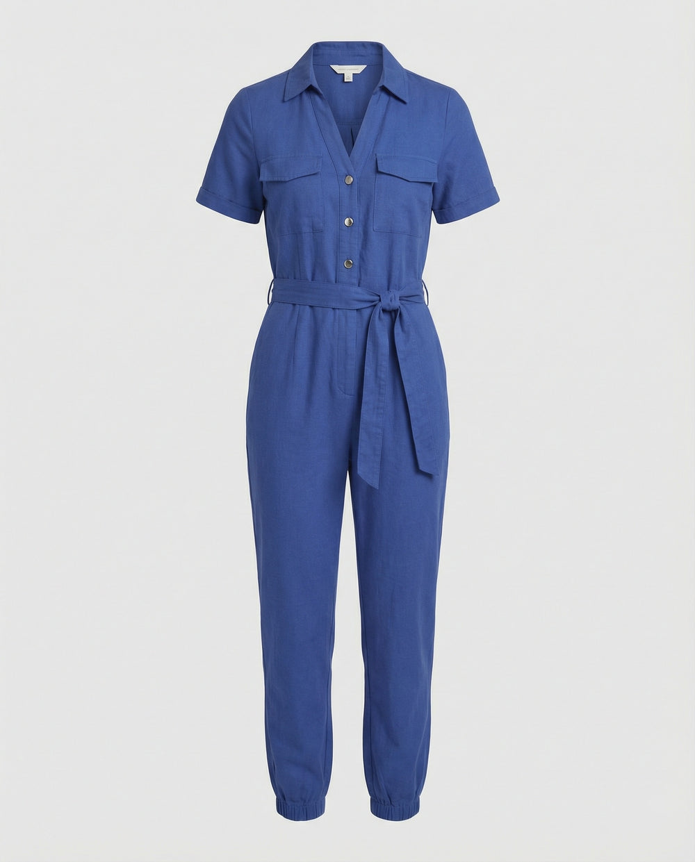 Damen lässiger Jumpsuit mit tailliertem Schnitt und durchgehender Knopfleiste R&B