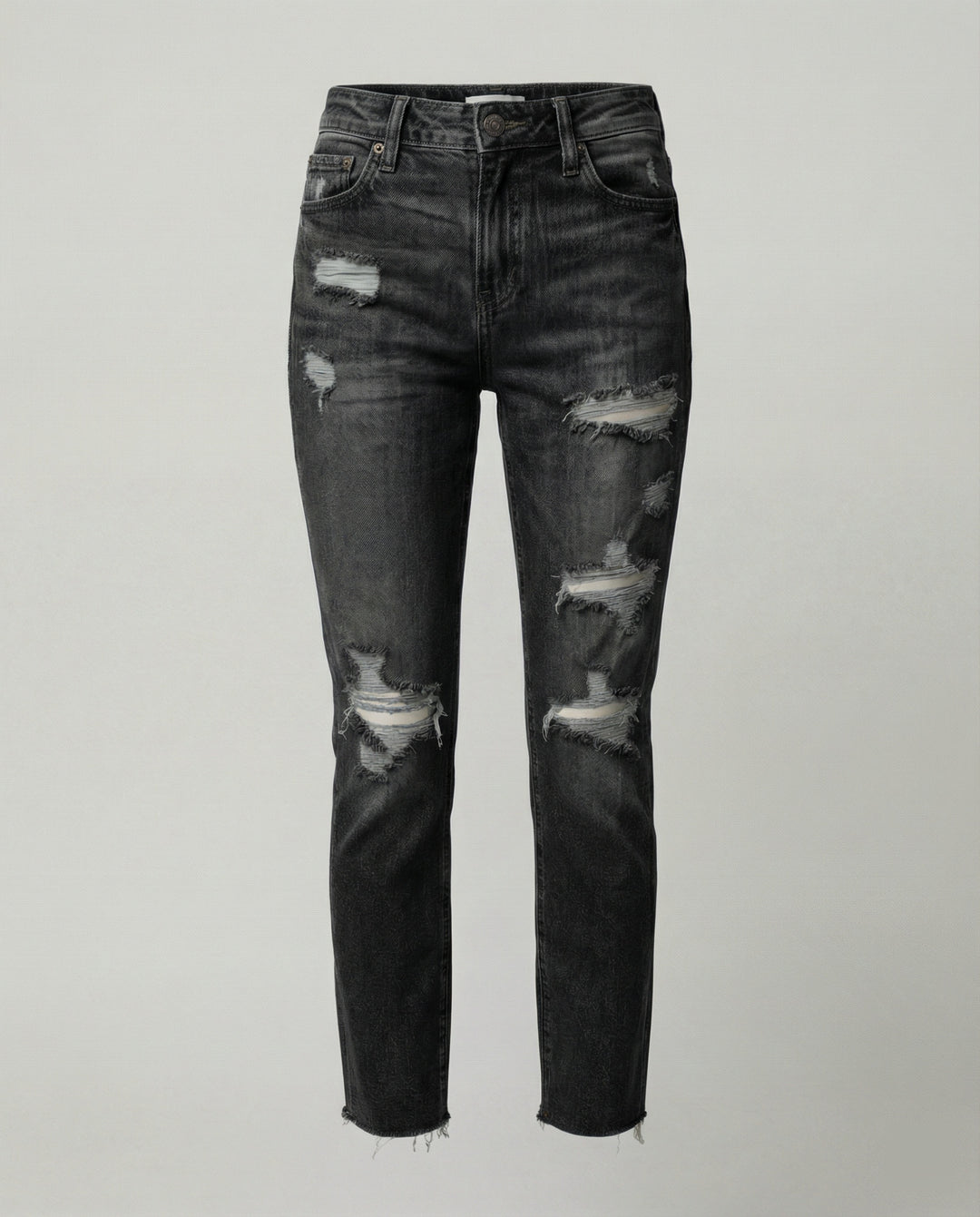 Damen Slim Fit Jeans mit Destroyed Details im Used-Look | R&B