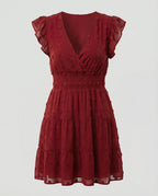 Damen Midikleid mit Smockbund