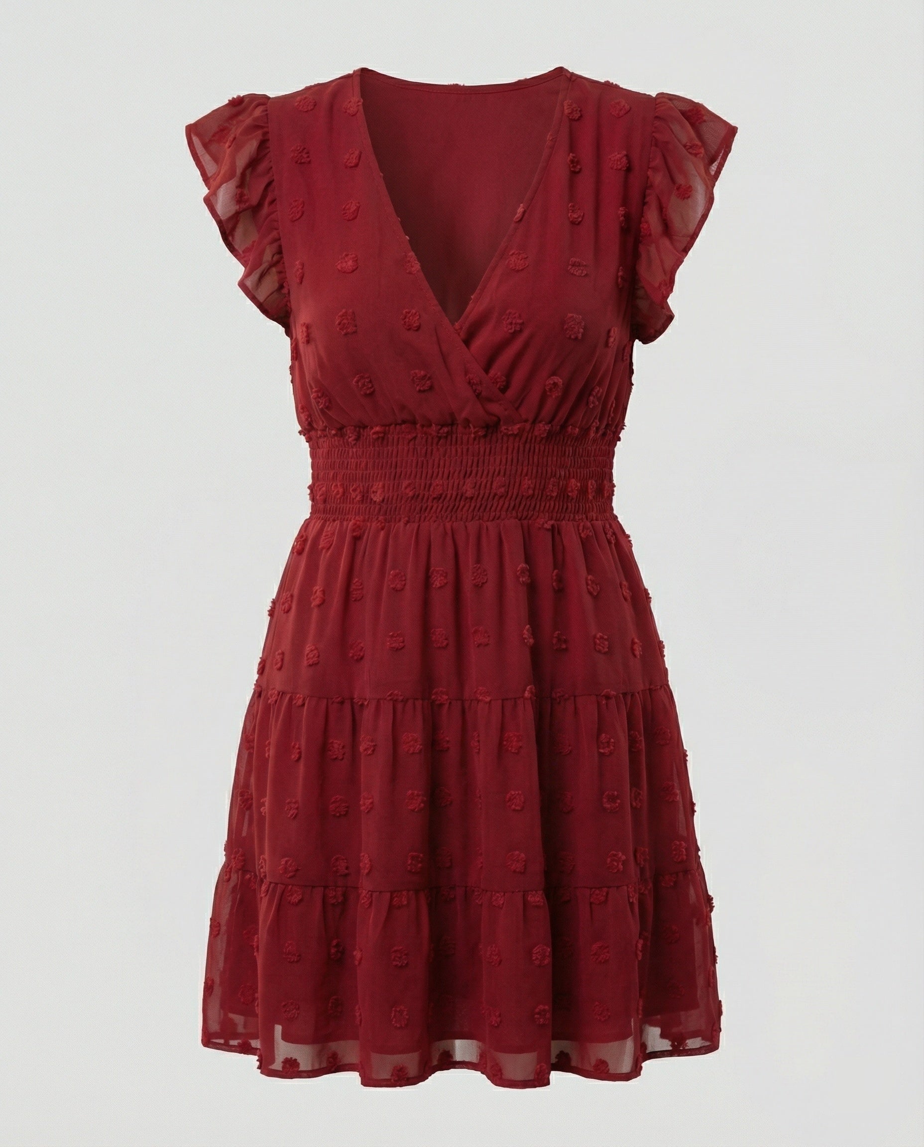 Damen Midikleid mit Smockbund