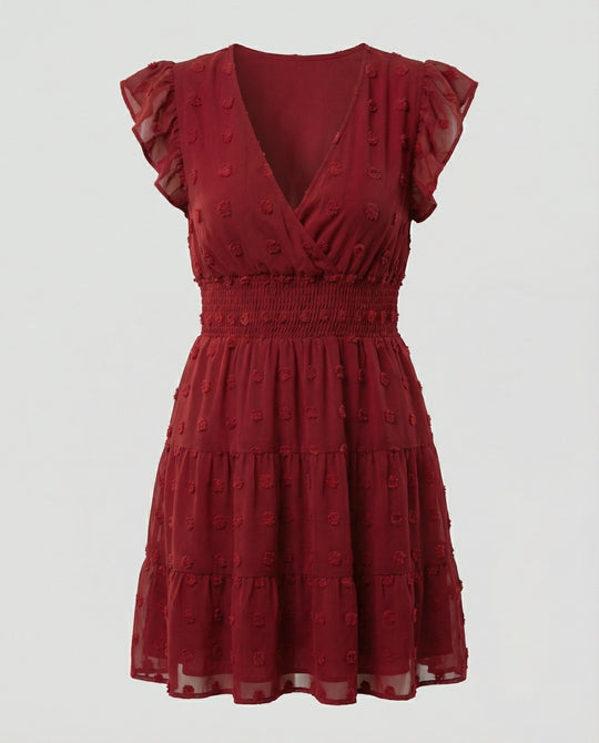 Damen Midikleid mit Smockbund