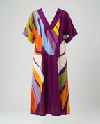 Damen Kaftan Midikleid Print